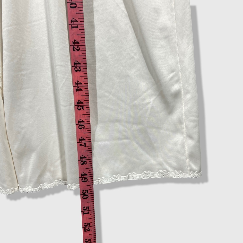 Olga Full Slip Lingerie Dress Womens 34 White Vintage Lace Trim Coquette - Picture 8 of 9